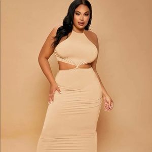 Nude night out dress